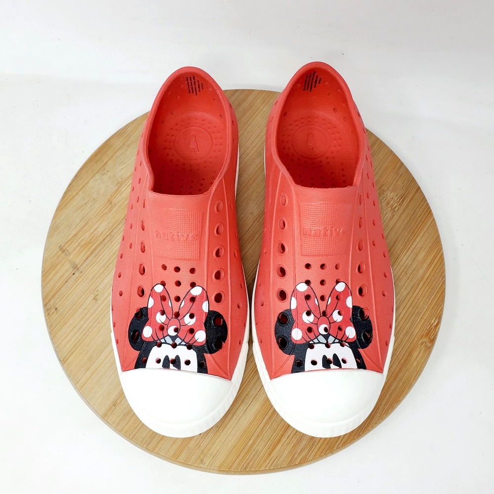 Native Jefferson Disney Shoes Kids 13 Minnie Girls Boys Red White Slip On Sandal